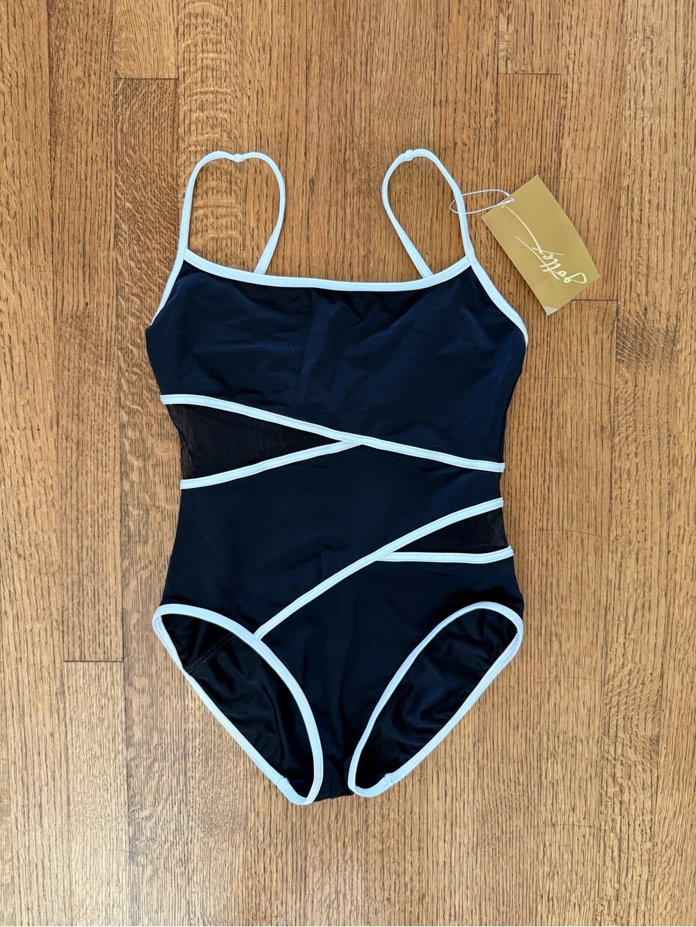 Gottex Black One-Piece Swimsuit with White Trim